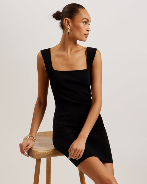 IMOJENN-Dresses-Feel like an absolute showstopper in the IMOJENN mini dress. Thanks to the bodycon fit and ribbed knit material, it will sculpt your shape to create the most flattering silhouette. The sleeveless design adds to the slinky feel, whilst the square neckline brings classic elegance. Keep the rest of the look simple and let your figure do the talking. Sleeveless mini dress Sculpting bodycon fit Ribbed knit Square neckline Wide straps Panelling detail Exposed zip fastening Stephanie is 5'8.5" / 1.